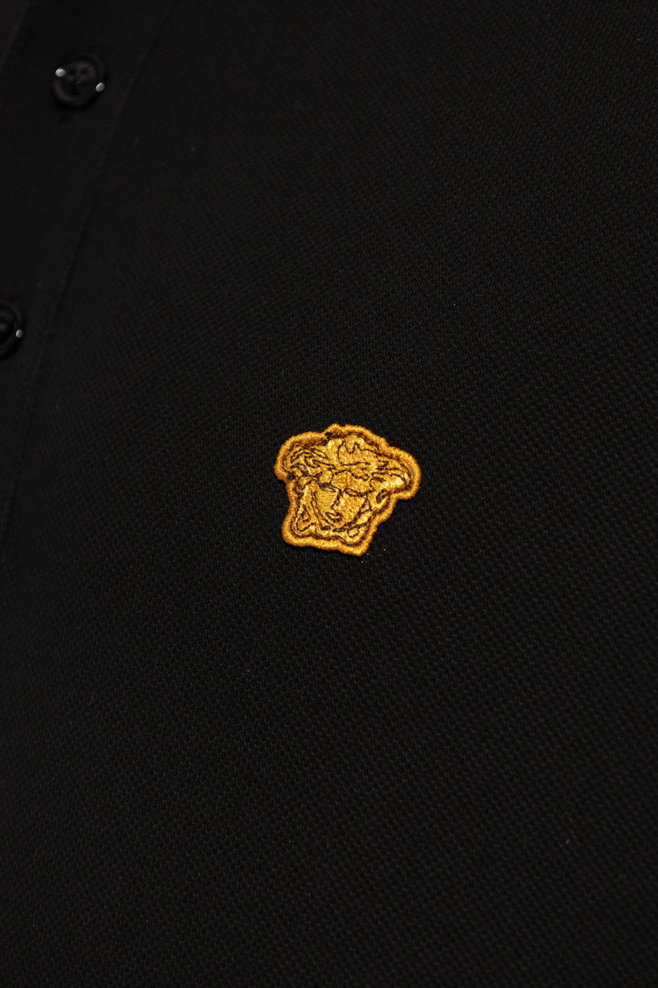 Tシャツ・カットソー VERSACE SS25 Black piquet polo shirt (10139061A12345 1B000) nm_4912957_100106_m